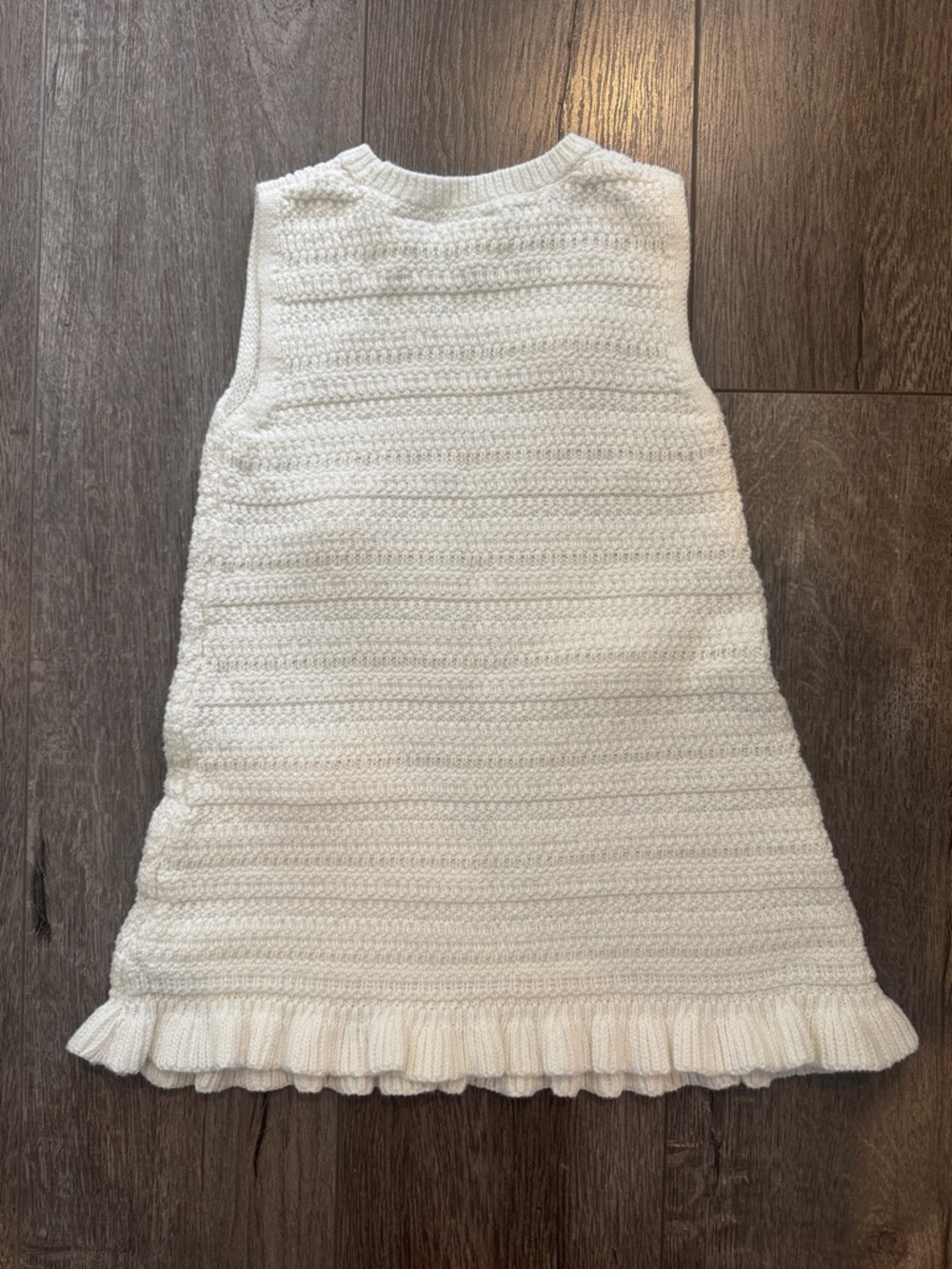 Zara White Knit Flower Appliqué Dress - Picture 7 of 7